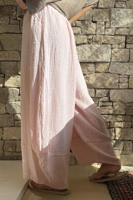 Tasha Cushion Cotton Balloon Barrel Pant Seashell